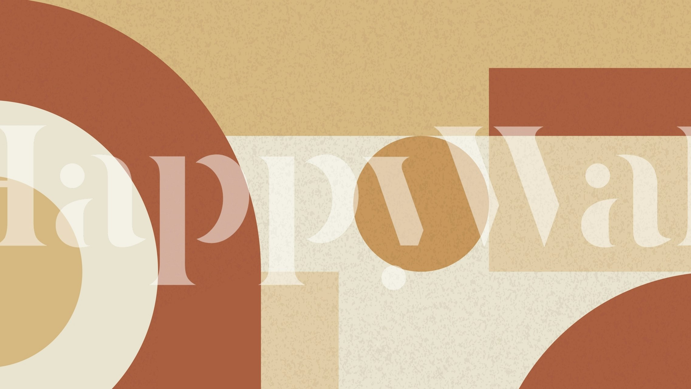 Geometric shapes in warm hues of terracotta, cream, and beige wallpaper