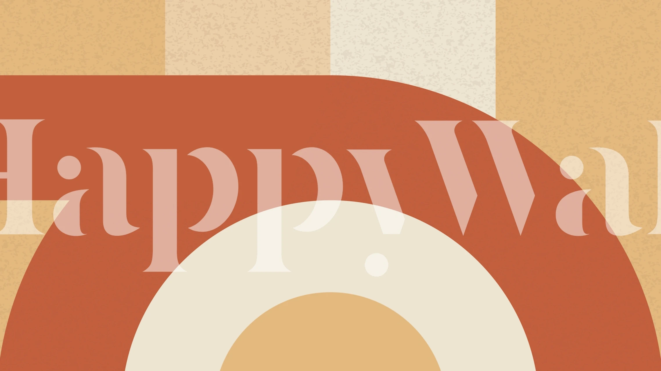 Terracotta Rust Mid Century wallpaper in a room