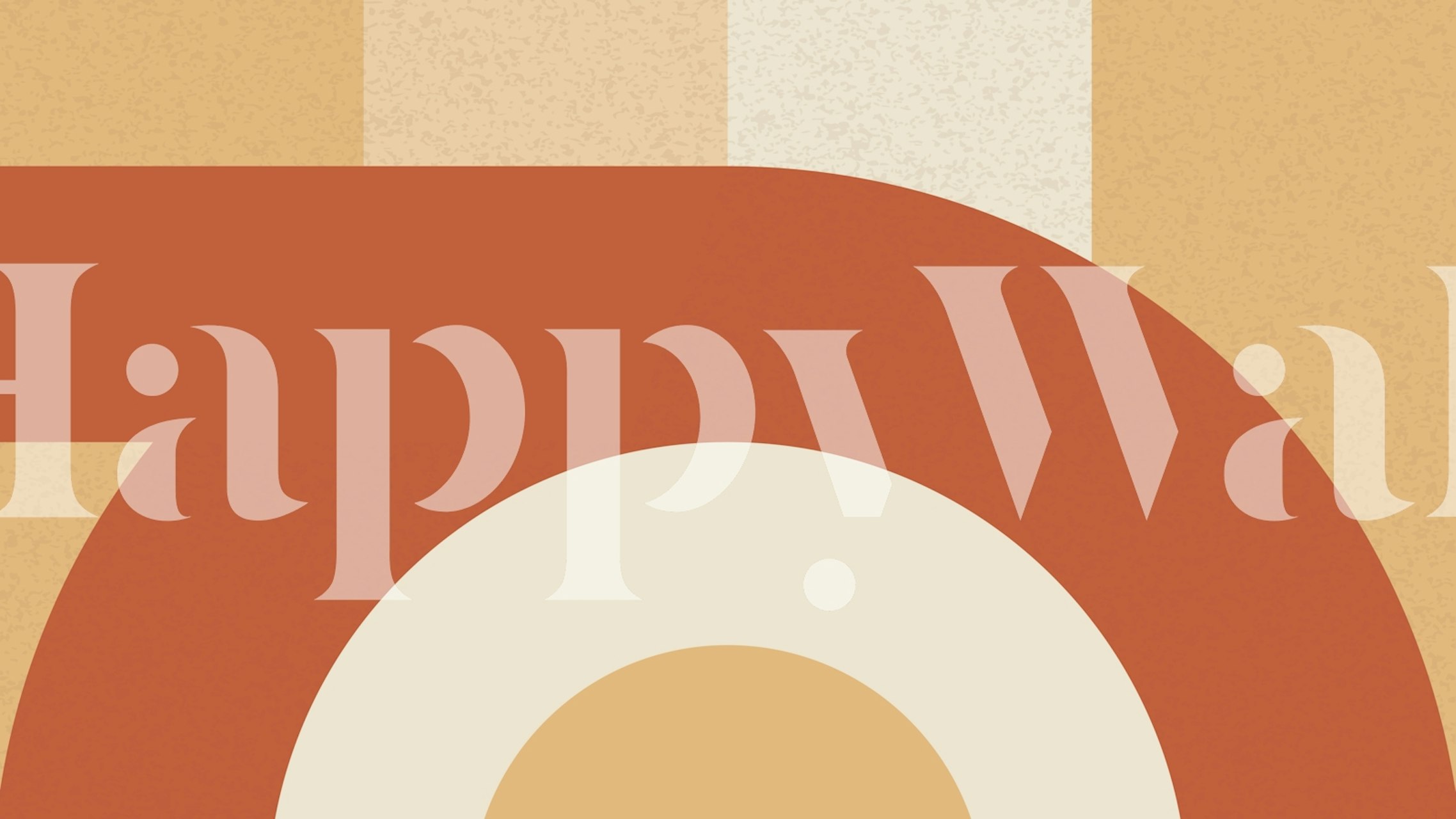 Terracotta Rust Mid Century wallpaper in a room