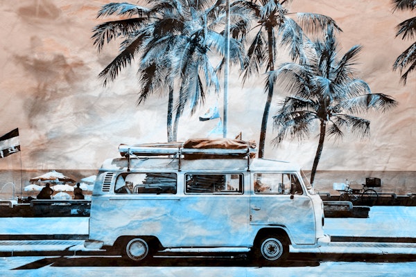 Vibrant Camper Van Pop Art