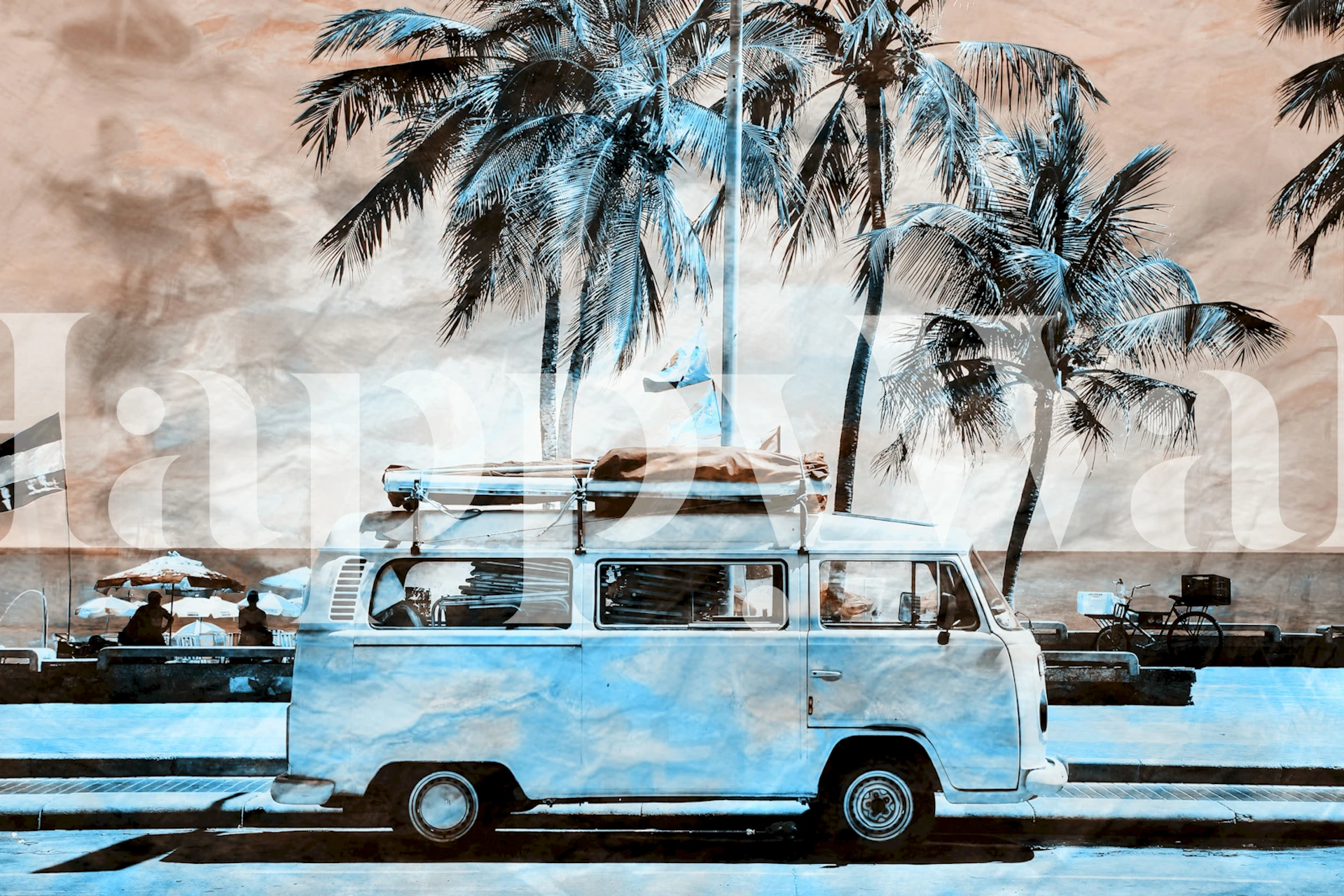 Vibrant Camper Van Pop Art tapetti huoneessa