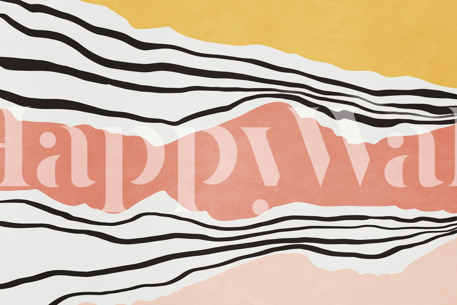 Colorful stripes in pink, yellow, and white modern wallpaper