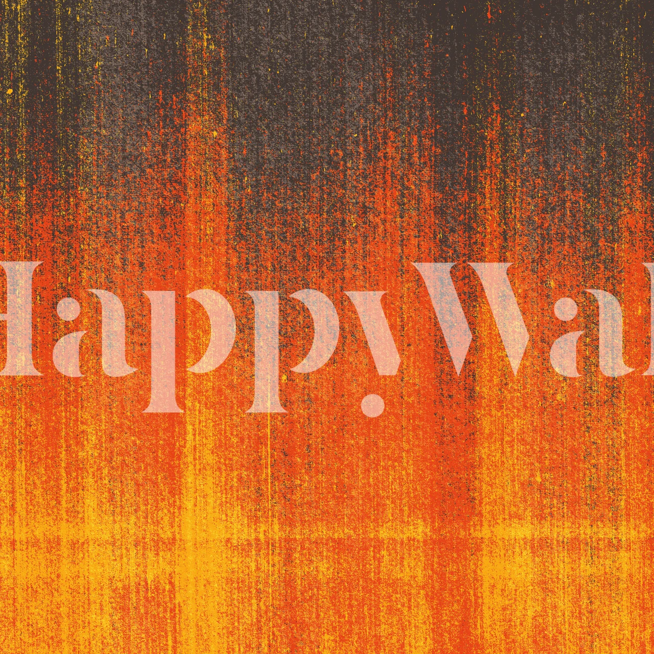 Geometrisch patroon in oranje en zwart wandbehang