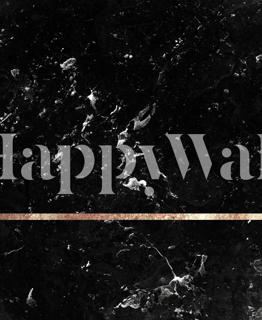 Chic sort marmor-tekstur vægmaleri med en slående central guldstribe