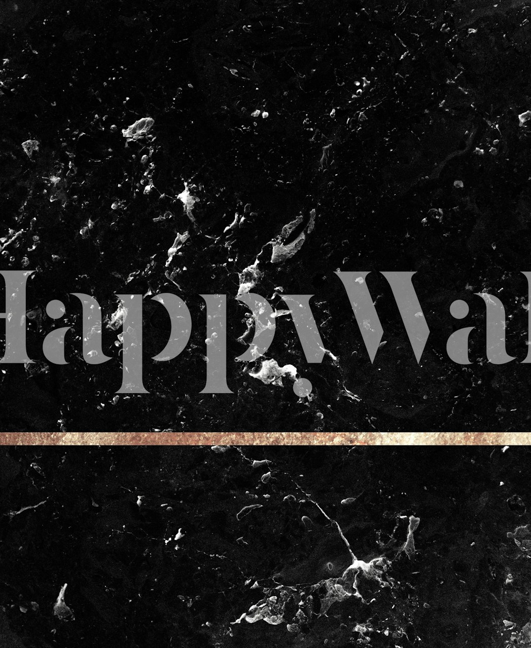 Elegant veggmaleri med svart marmorstruktur med en slående sentral gullstripe