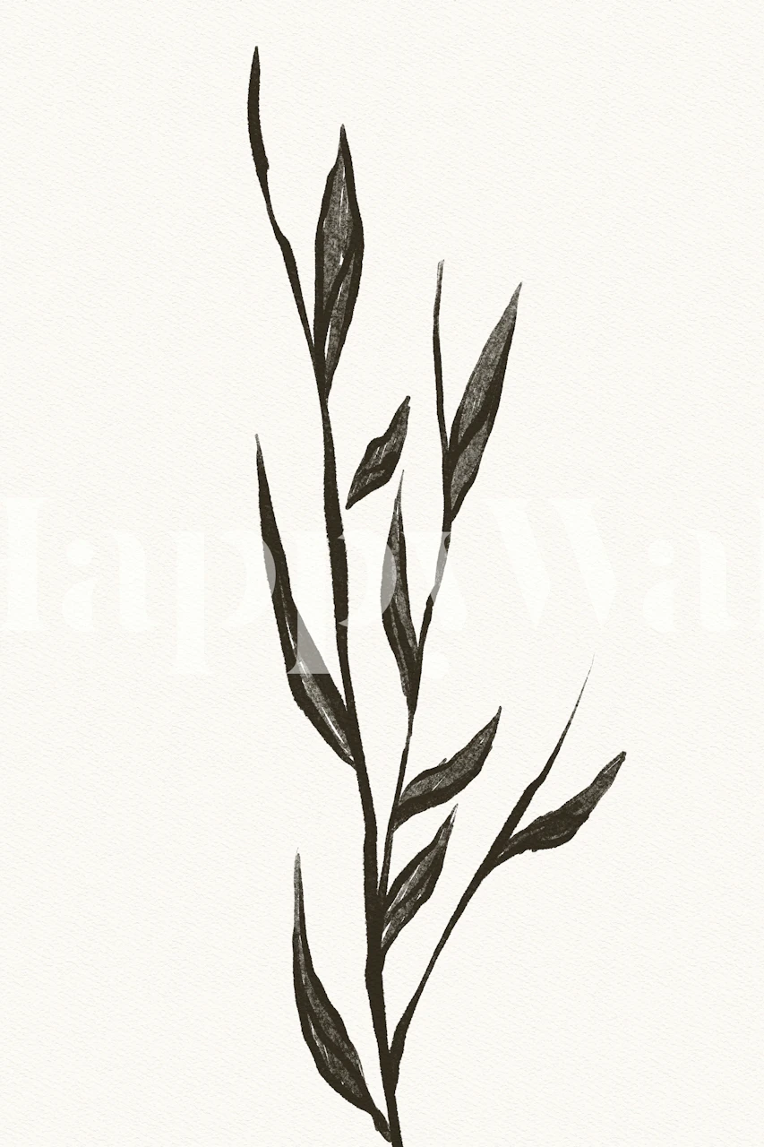 Papel pintado Wild Leaf exhibido en una habitación