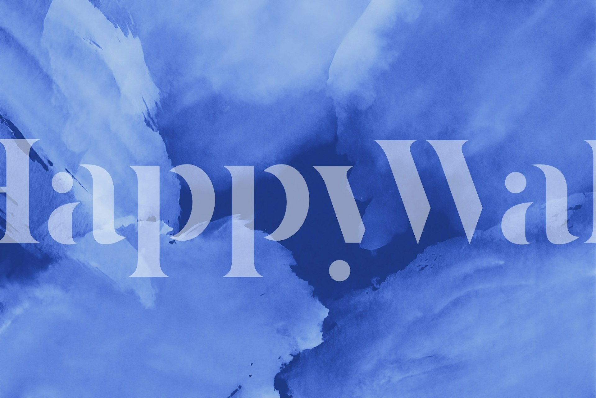 Indigo watercolor cloud patterns in blue and dark shades wallpaper