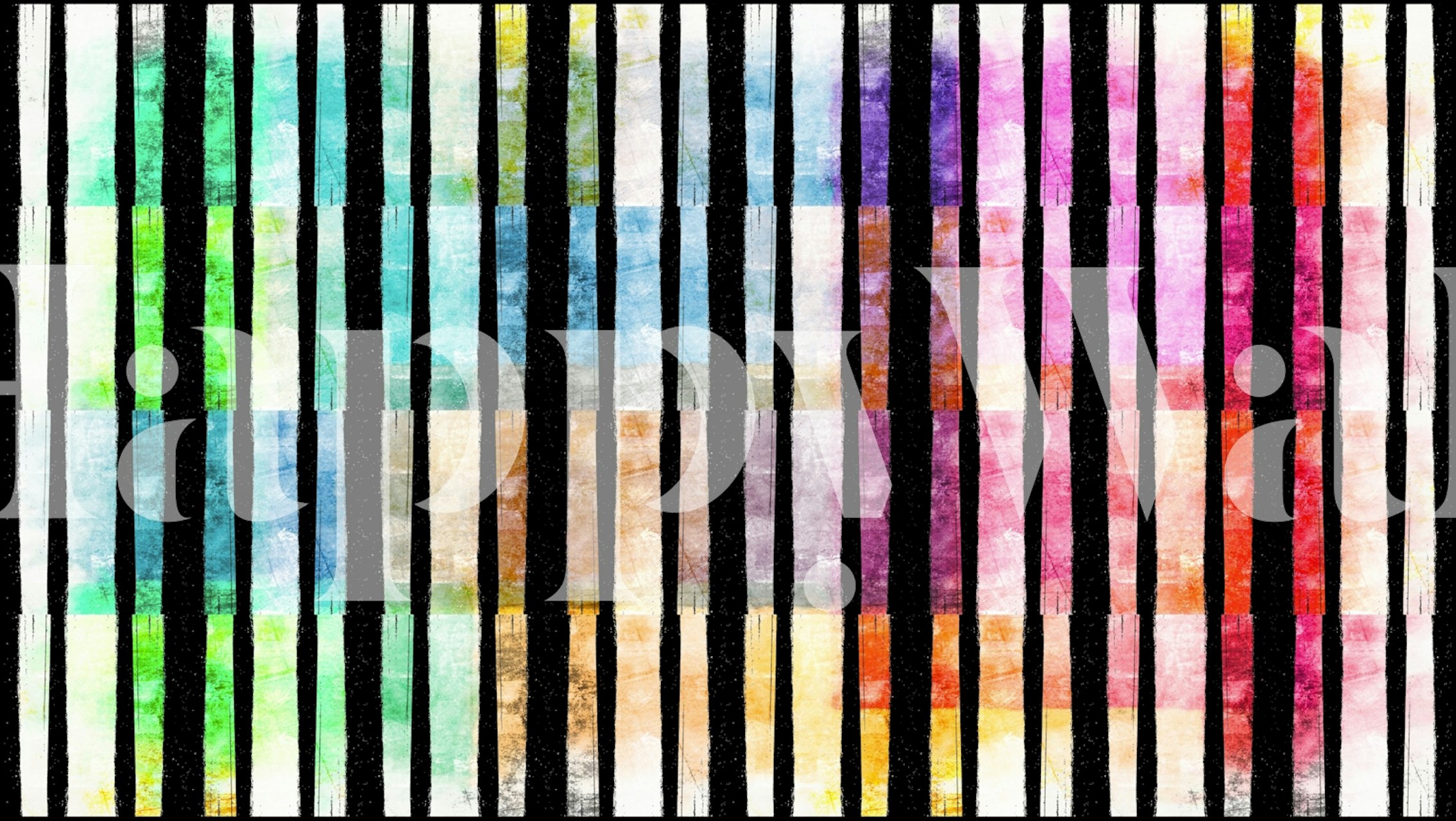 Χρωματιστό κάθετο Happy Watercolor Stripes τοίχο mural