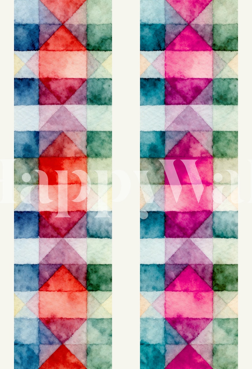 Colorful vertical watercolor stripes wall mural