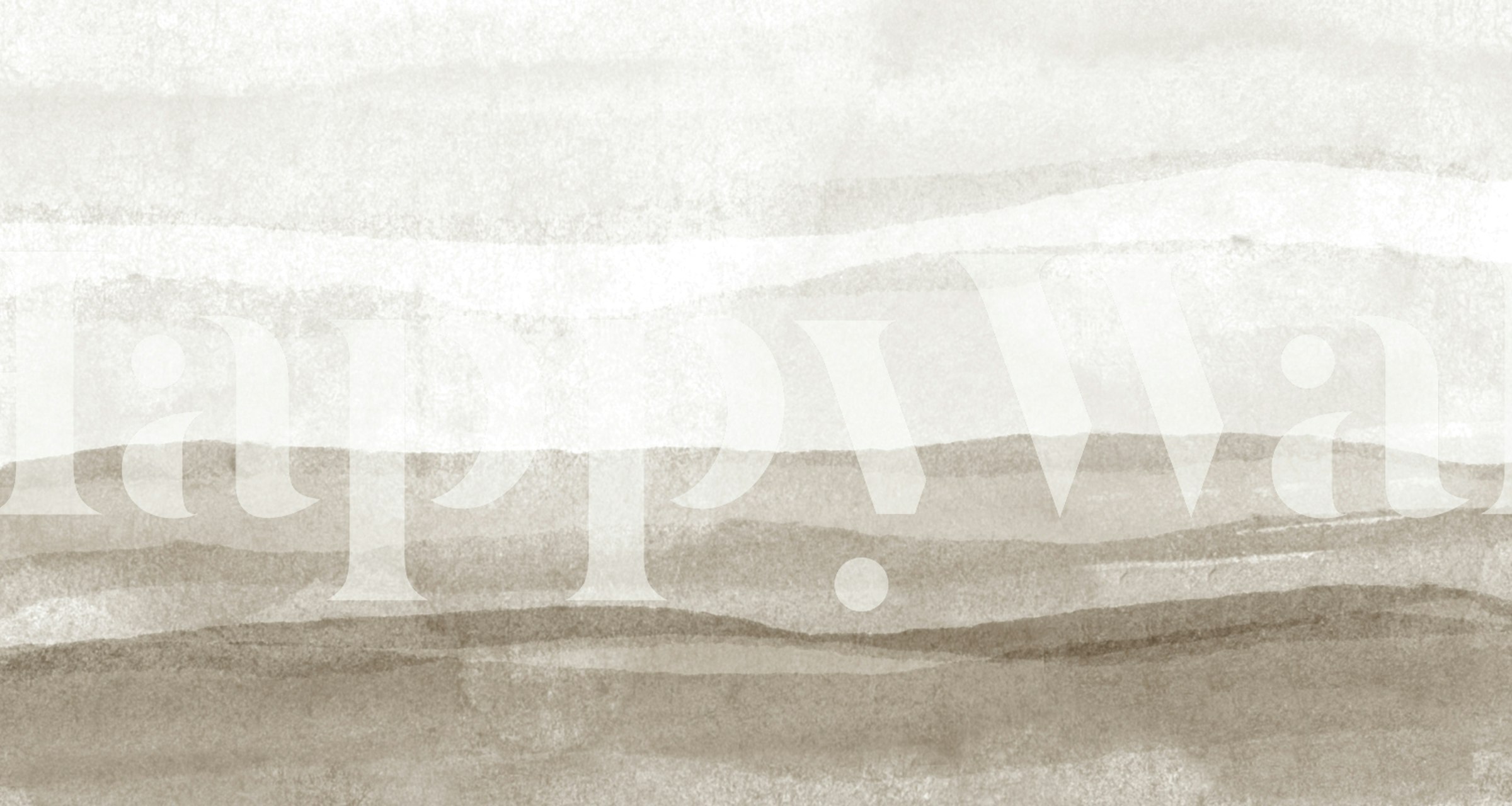 Aquarel lichtbruine muurschildering met aardetinten