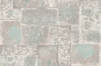 Bohemian Patchwork beige mint papiers peint