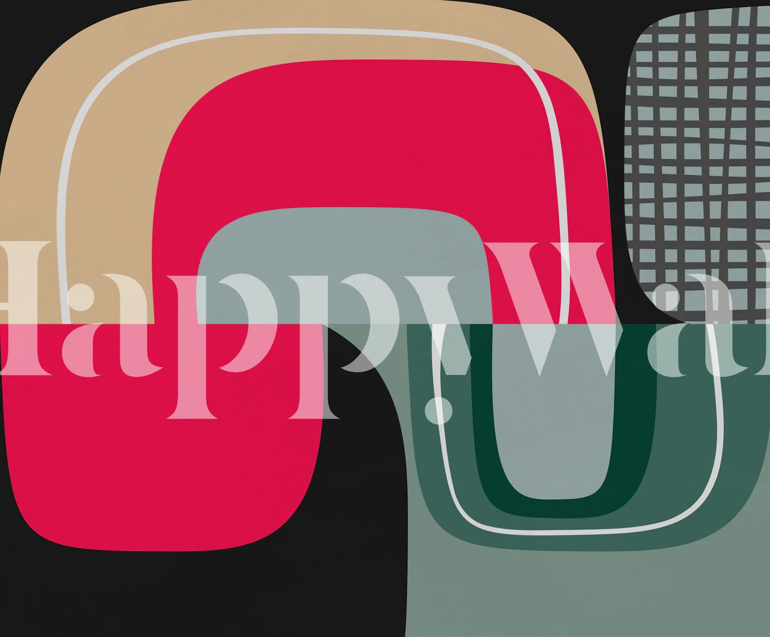 Tapeta Rounded Pieces 2 v prostorovém uspořádání