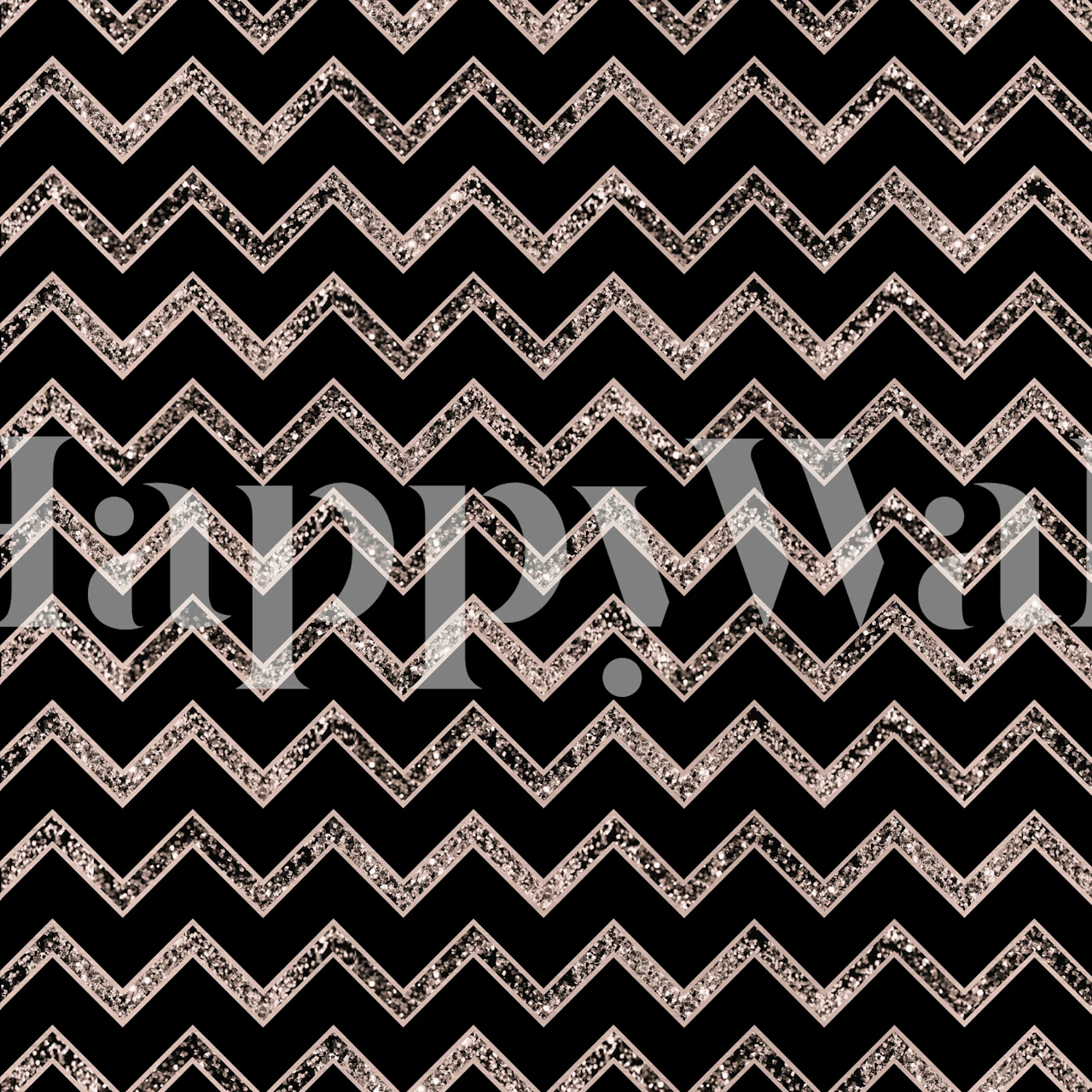 Black and rose gold chevron pattern wallpaper