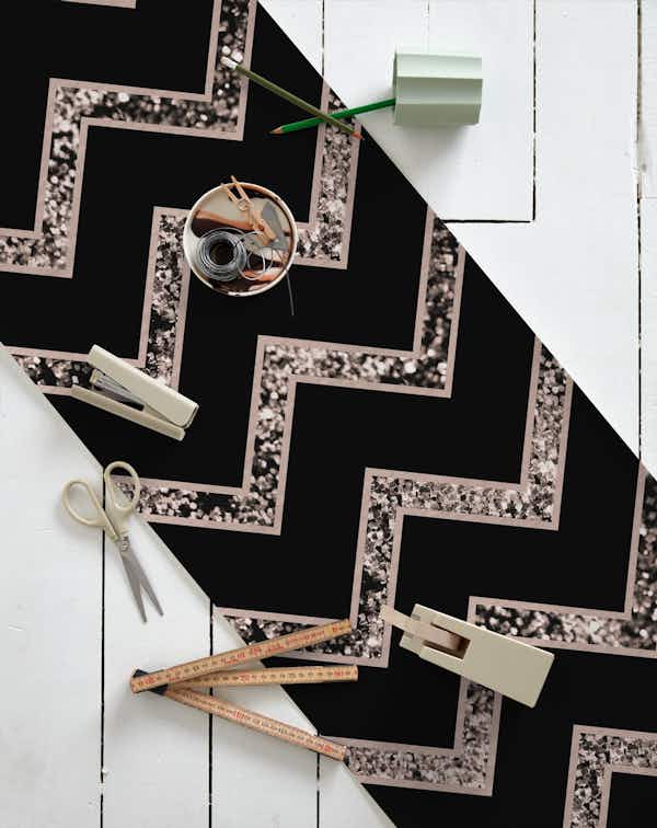 Chevron Glitter Glam 3 wallpaper roll