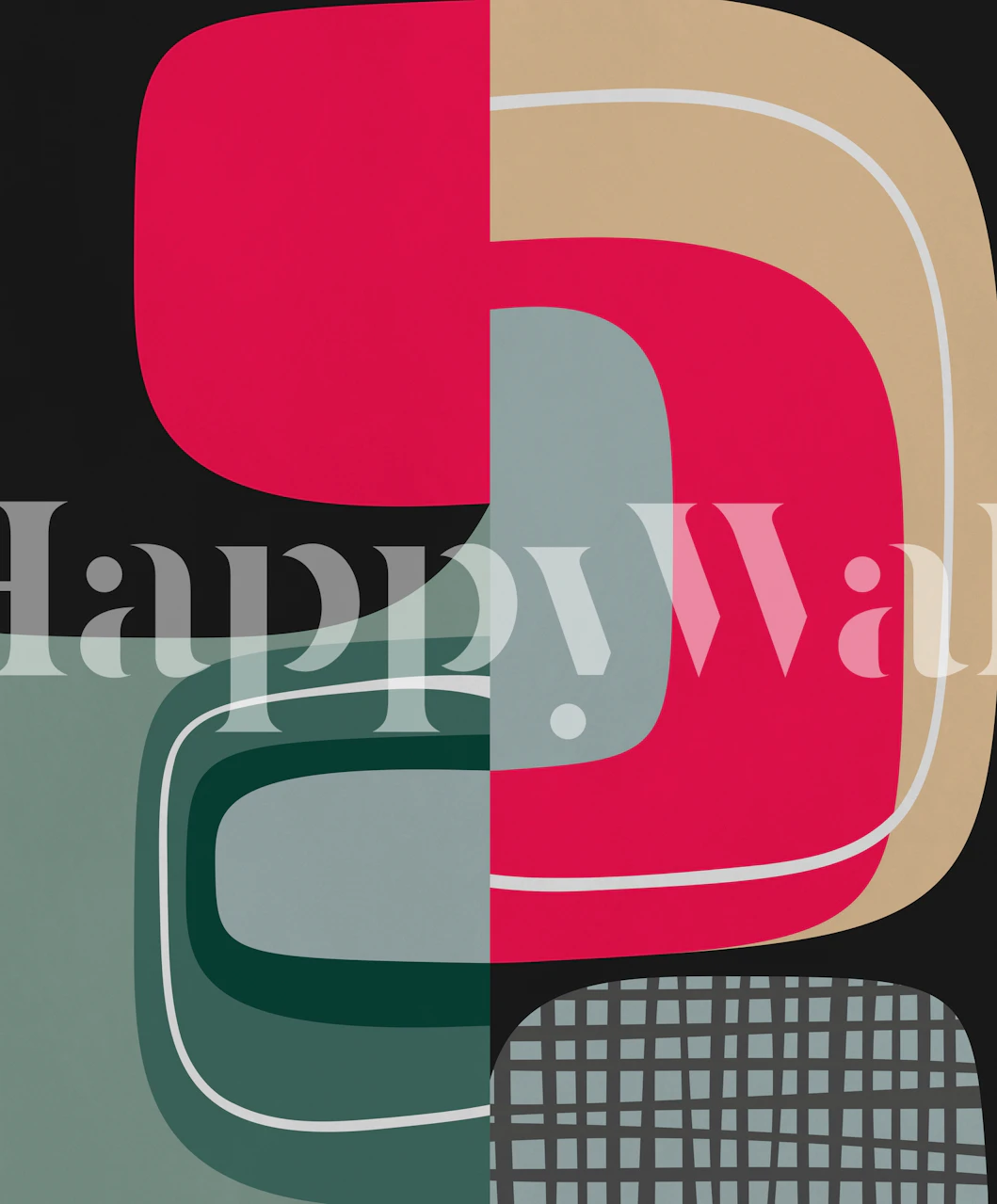 Papier peint Rounded Pieces 3 dans une pièce