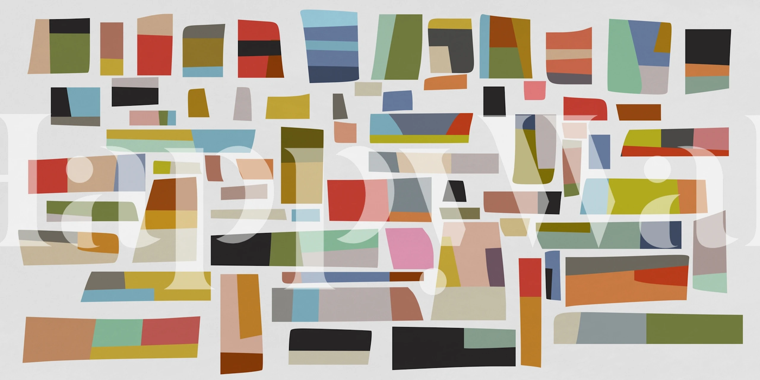 Colored Pieces 12 wallpaper displayed in a room