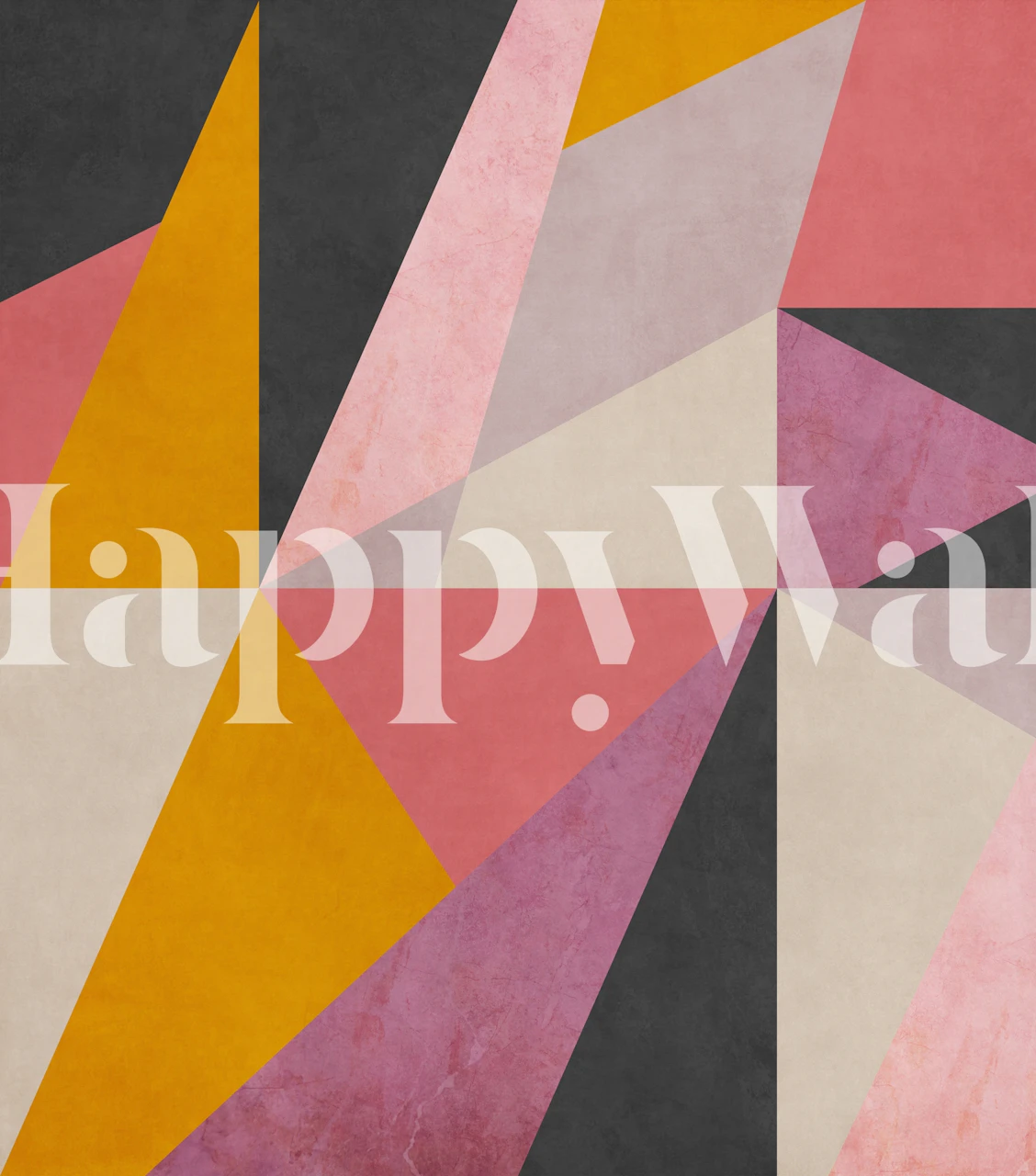 Pink and yellow geometric triangles wallpaper