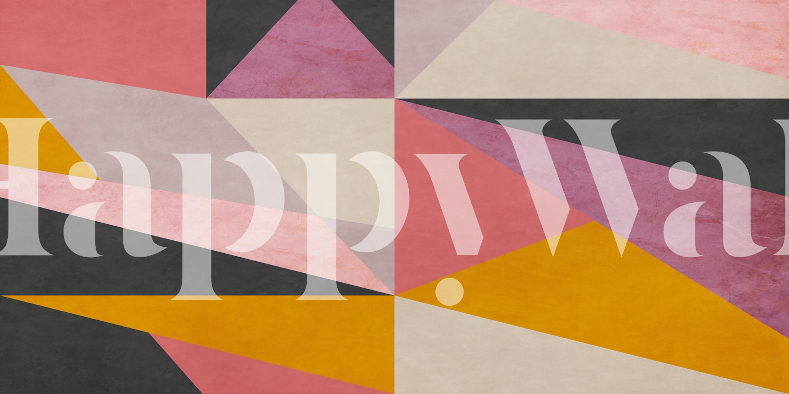 Geometric wallpaper with triangles in a room