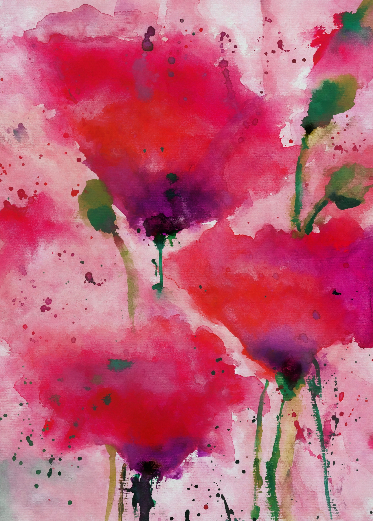 Red Flowers 3 Wallpaper Buy Online at Happywall