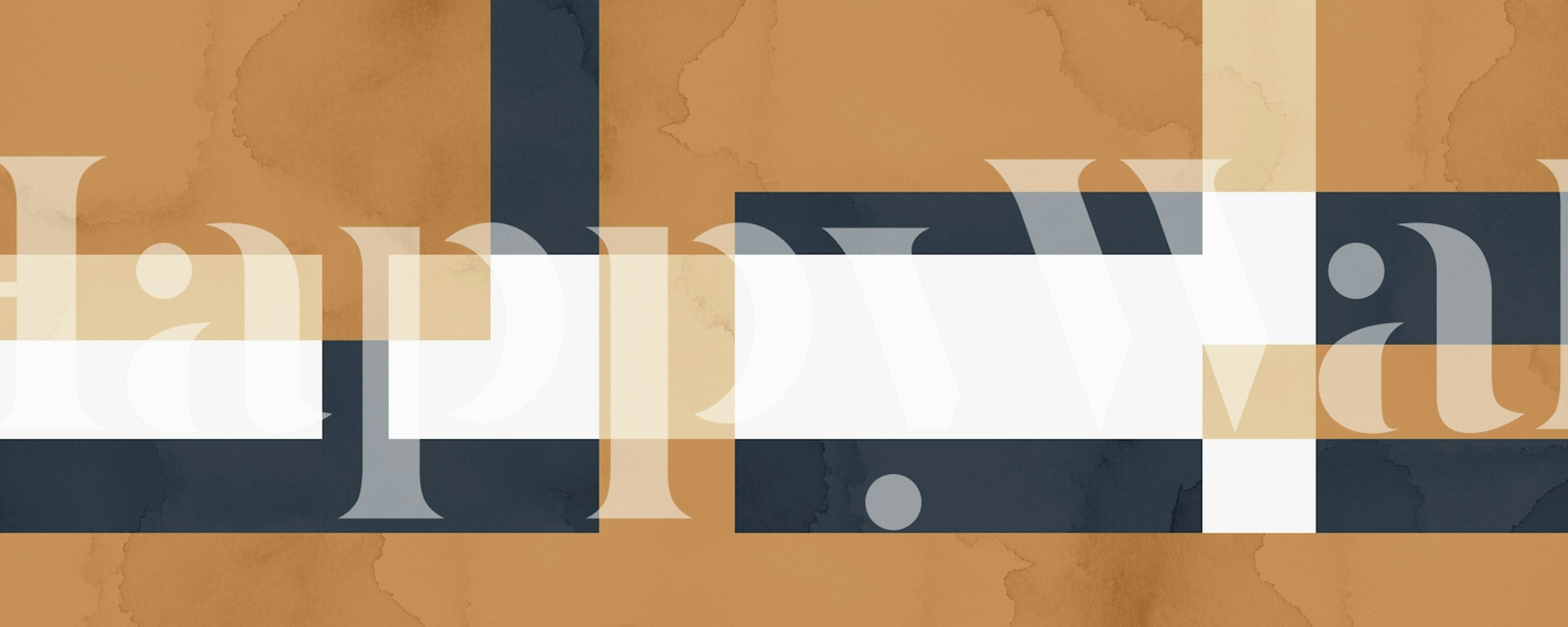 Geometric blue and brown gradient wallpaper with abstract shapes