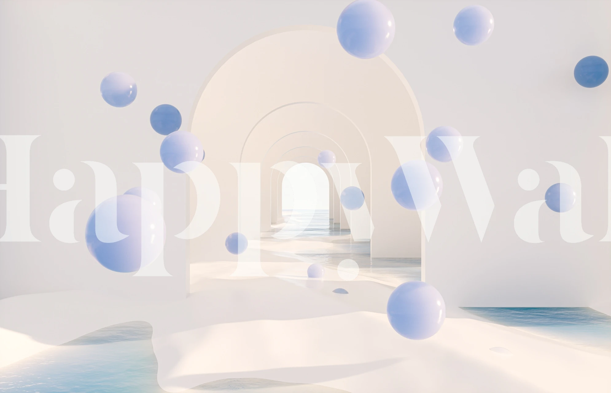 Arches to sea wallpaper in a room