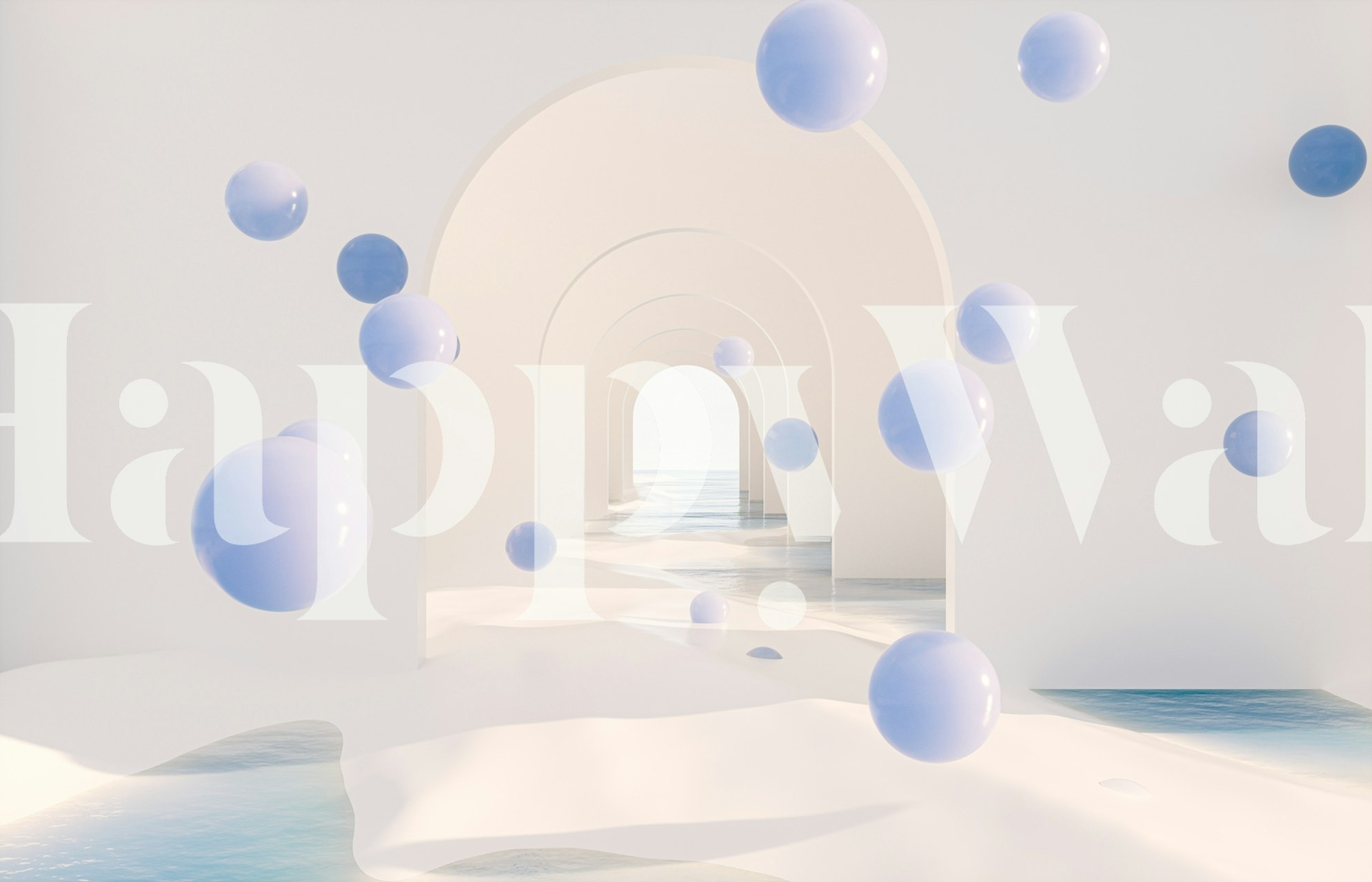 Arches to sea wallpaper in a room