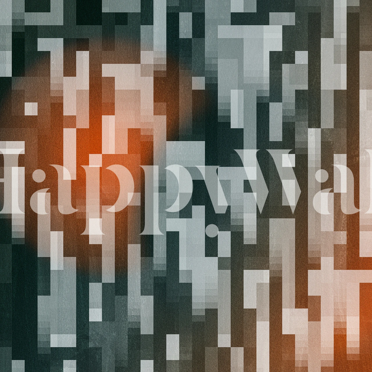 Geometric gray and orange pattern wallpaper