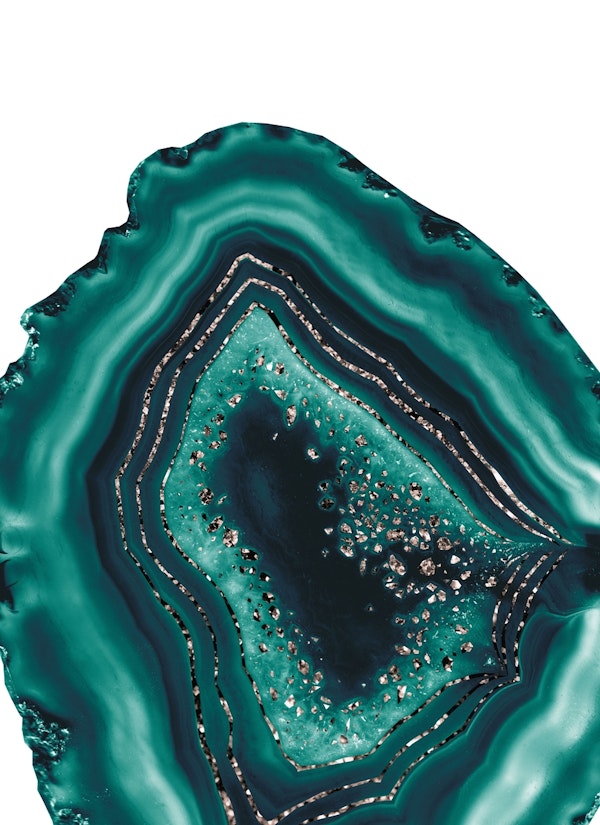 Teal Agate Rose Gold Glitter 1