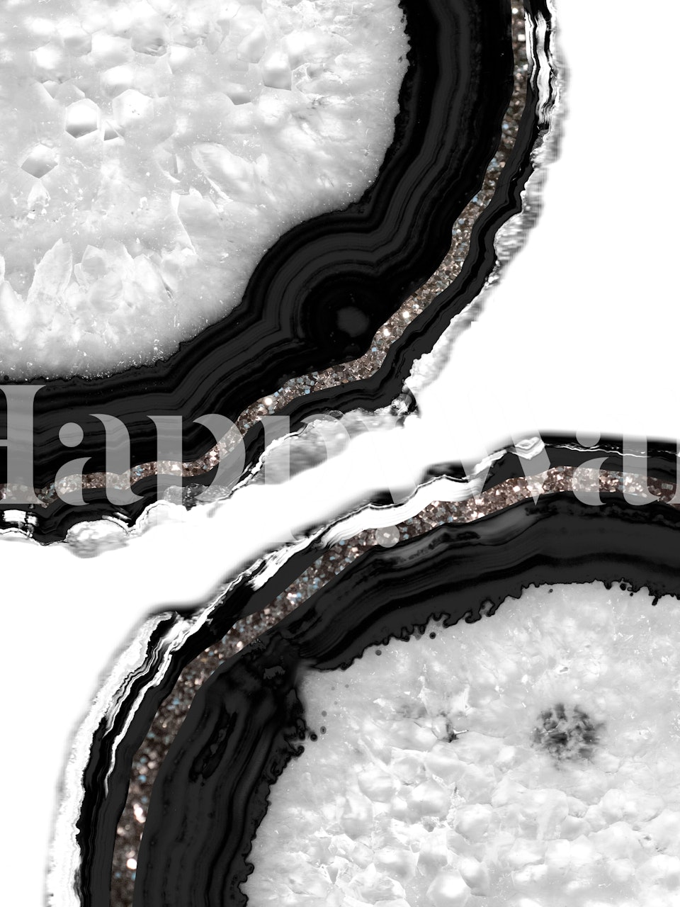 Närbild av agatskivor med gnistrande kanter tapet design