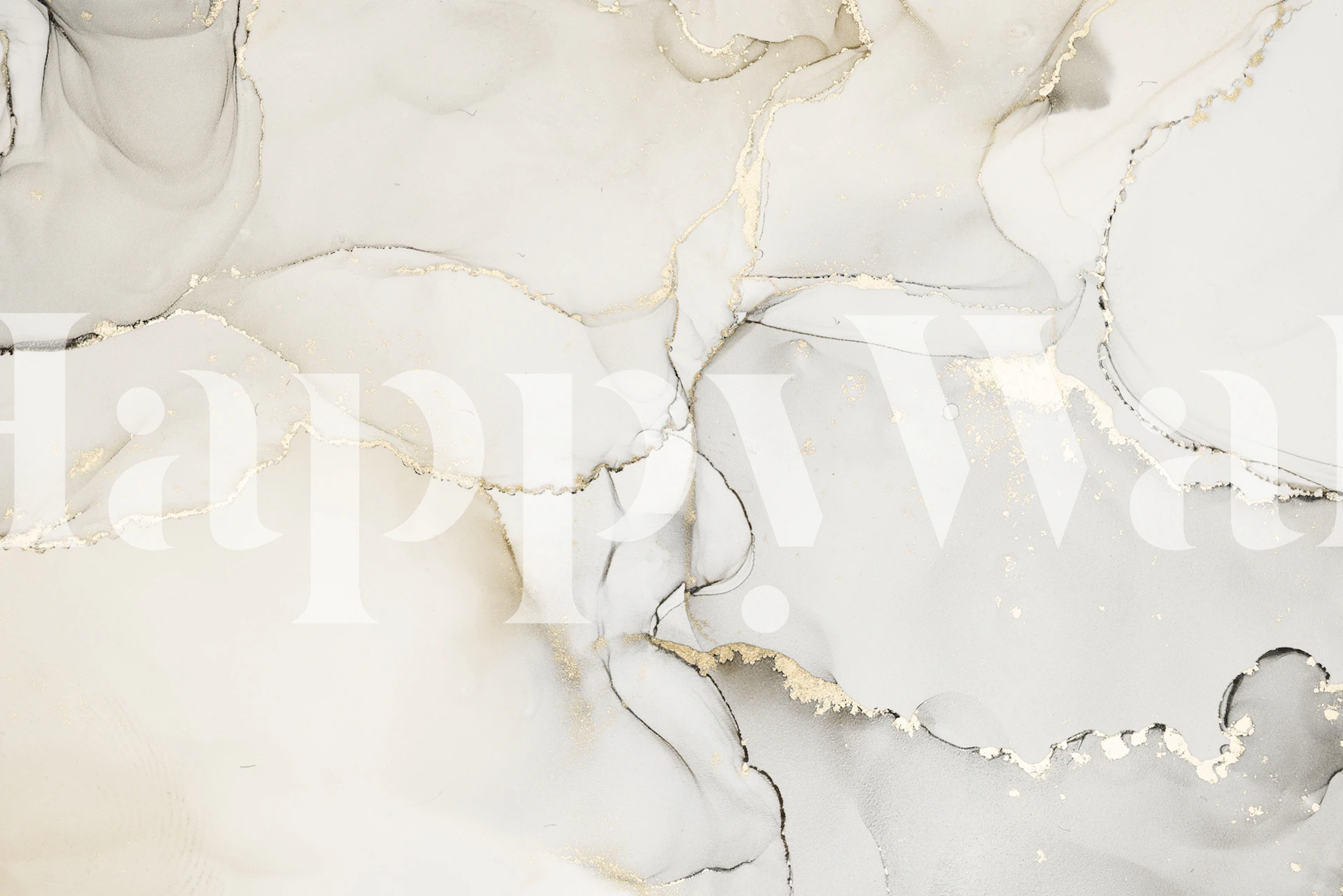 Abstract white and gold waves and lines wallpaper