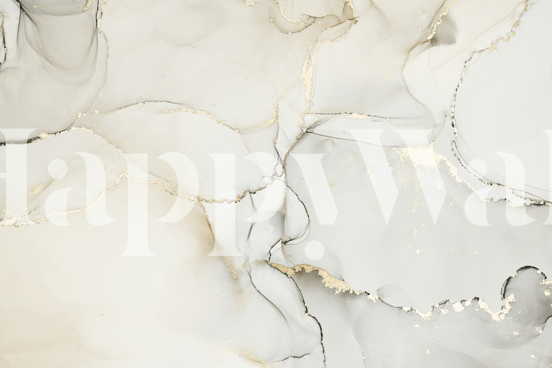 Abstract white and gold waves and lines wallpaper