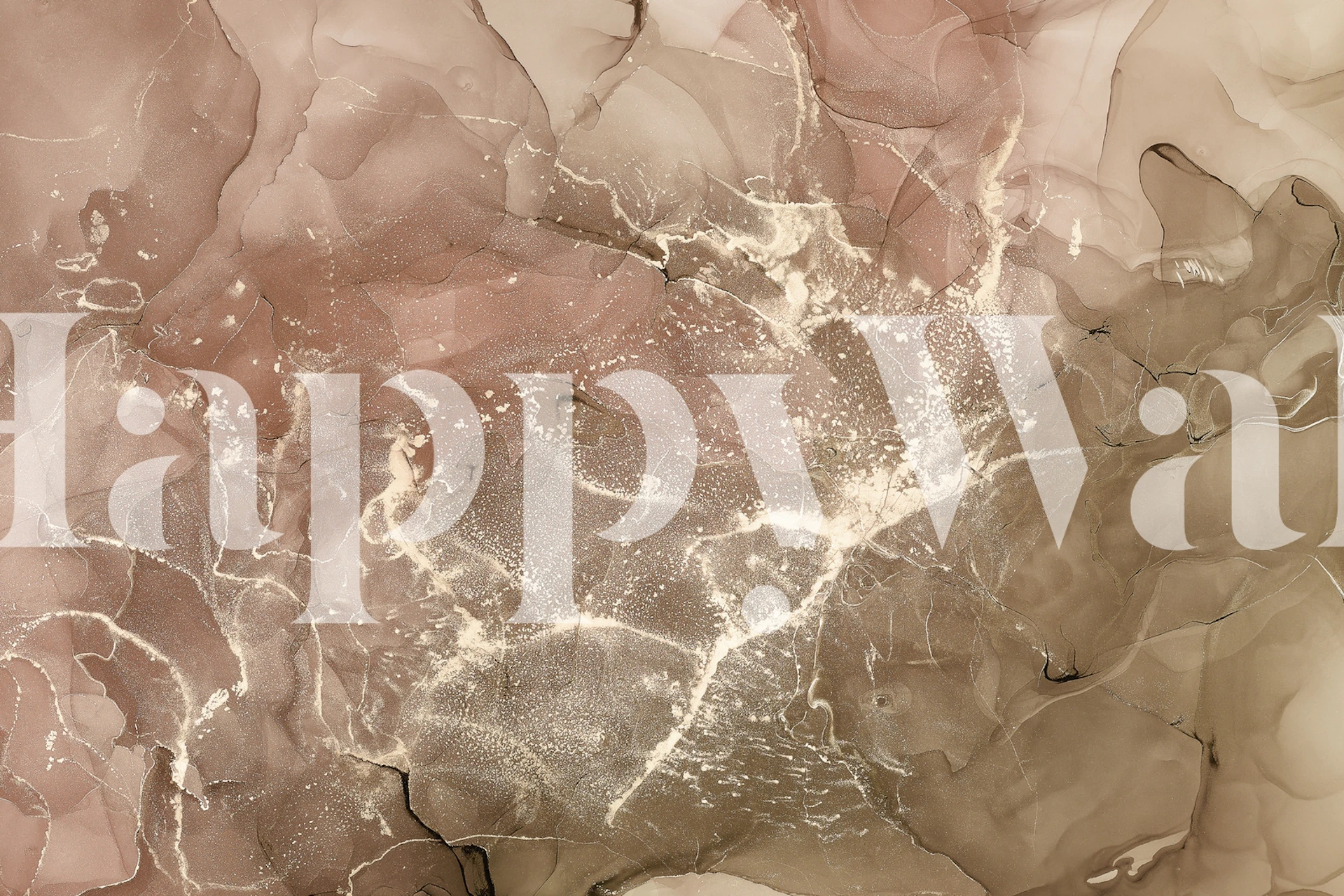 Abstract blush and gold marble wallpaper with flowing patterns