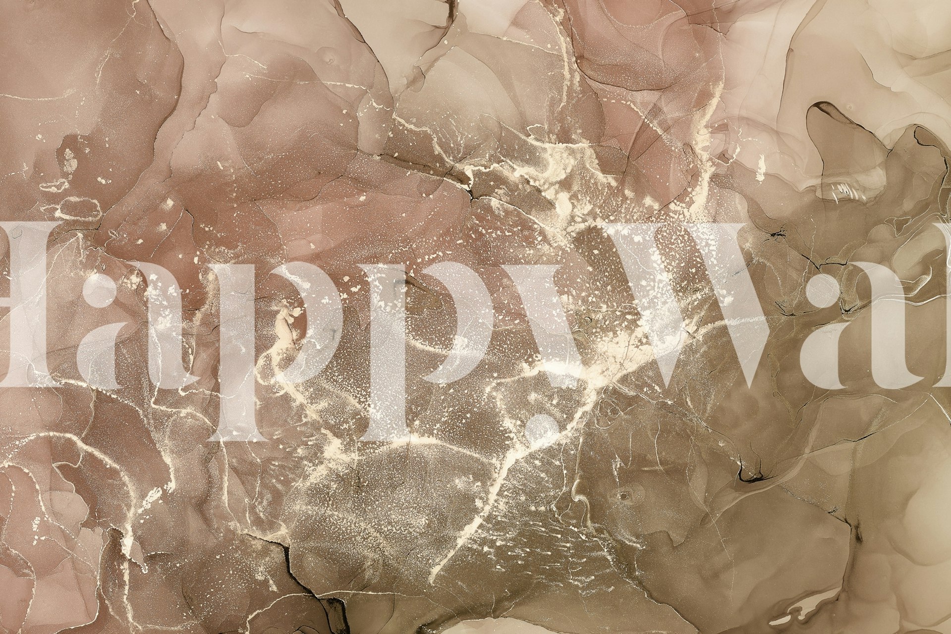 Abstract blush and gold marble wallpaper with flowing patterns