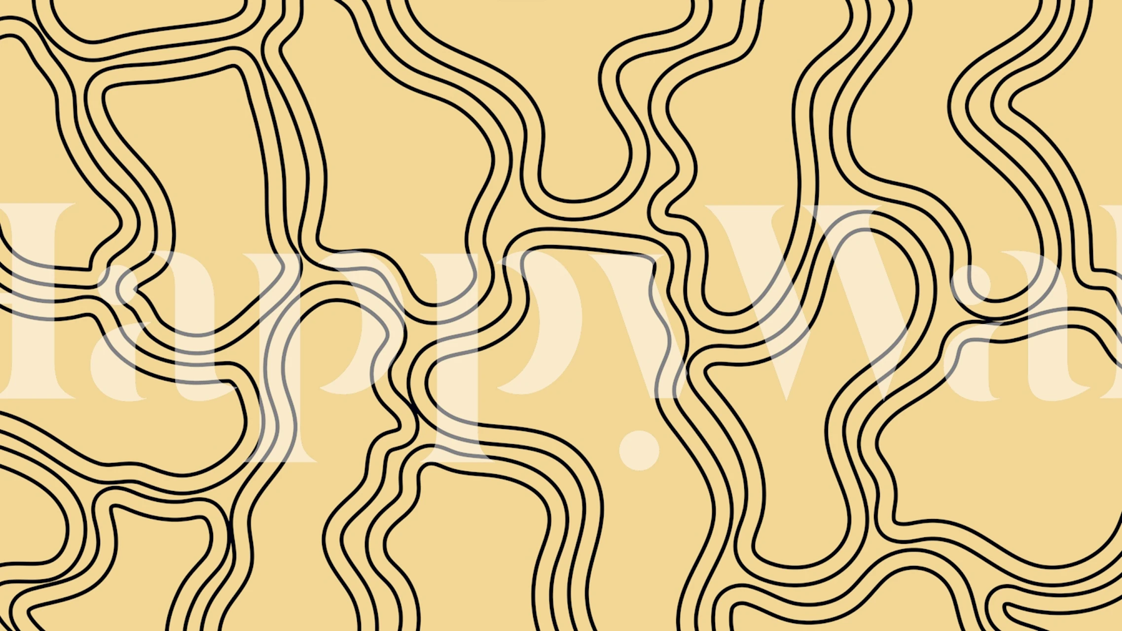 Abstract line patterns in black on a warm background wallpaper