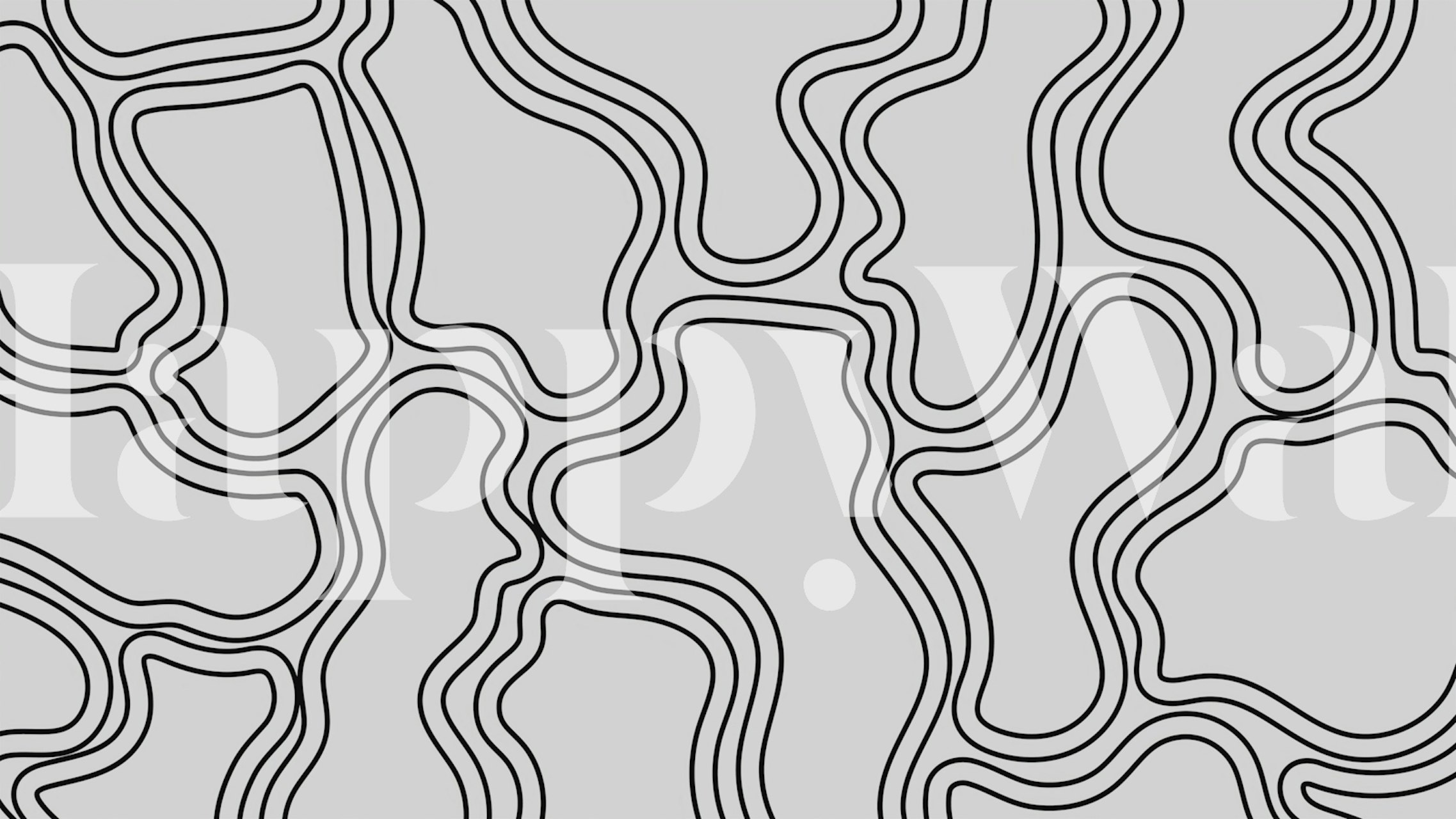 Mid Century Grey tapet mønster i et rum