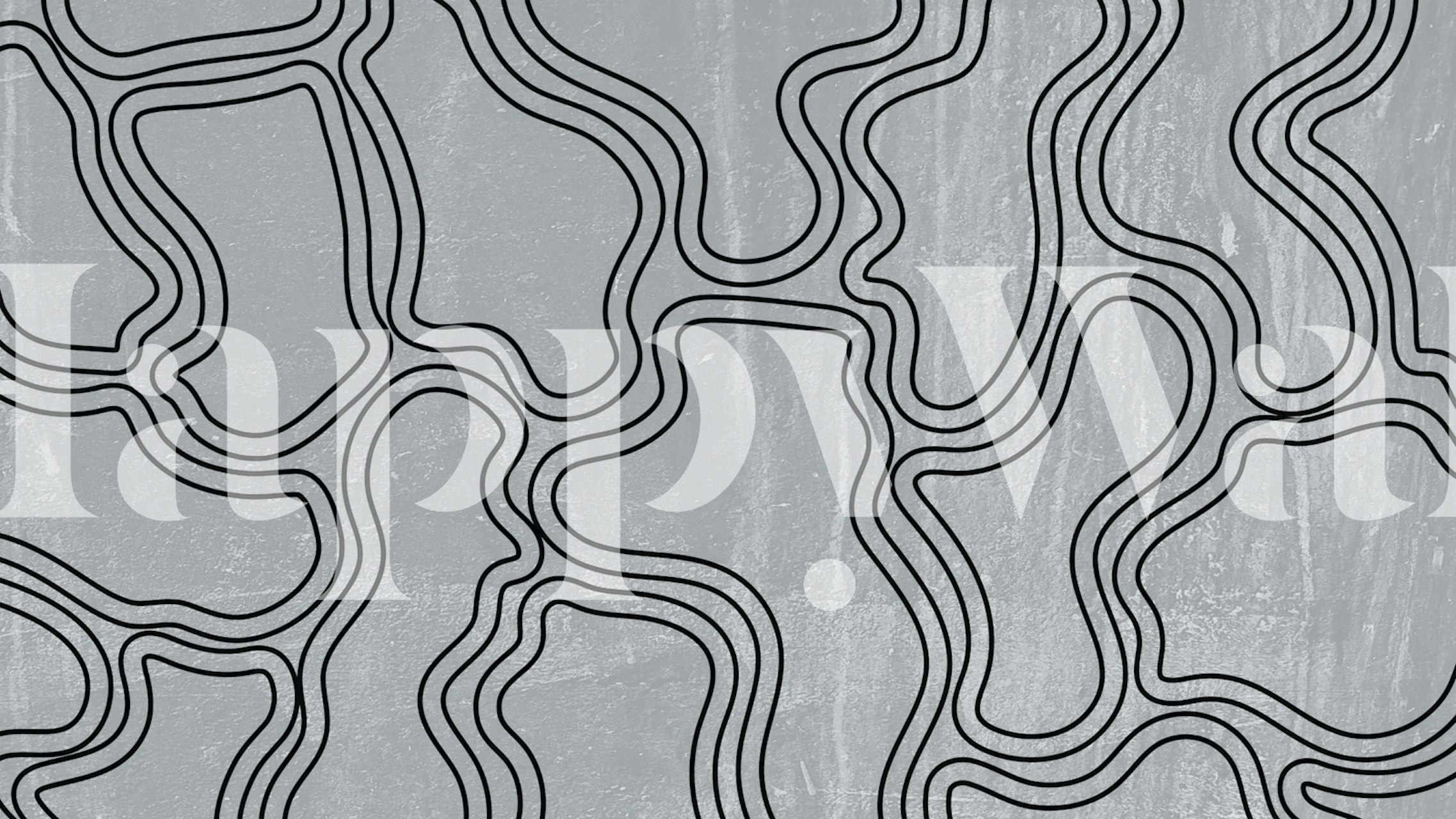 Geometric grey patterns with black lines wallpaper