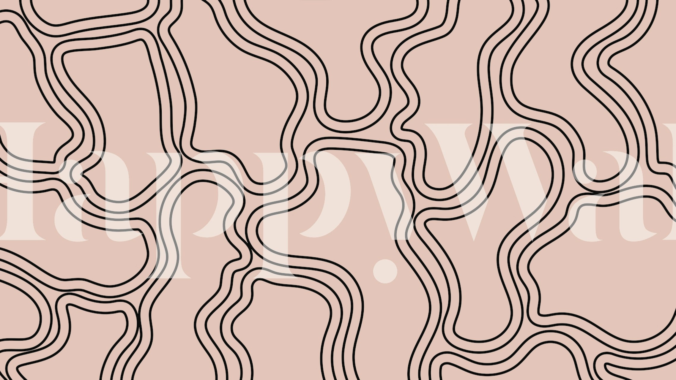 Mid Century Blush wallpaper pattern in a room