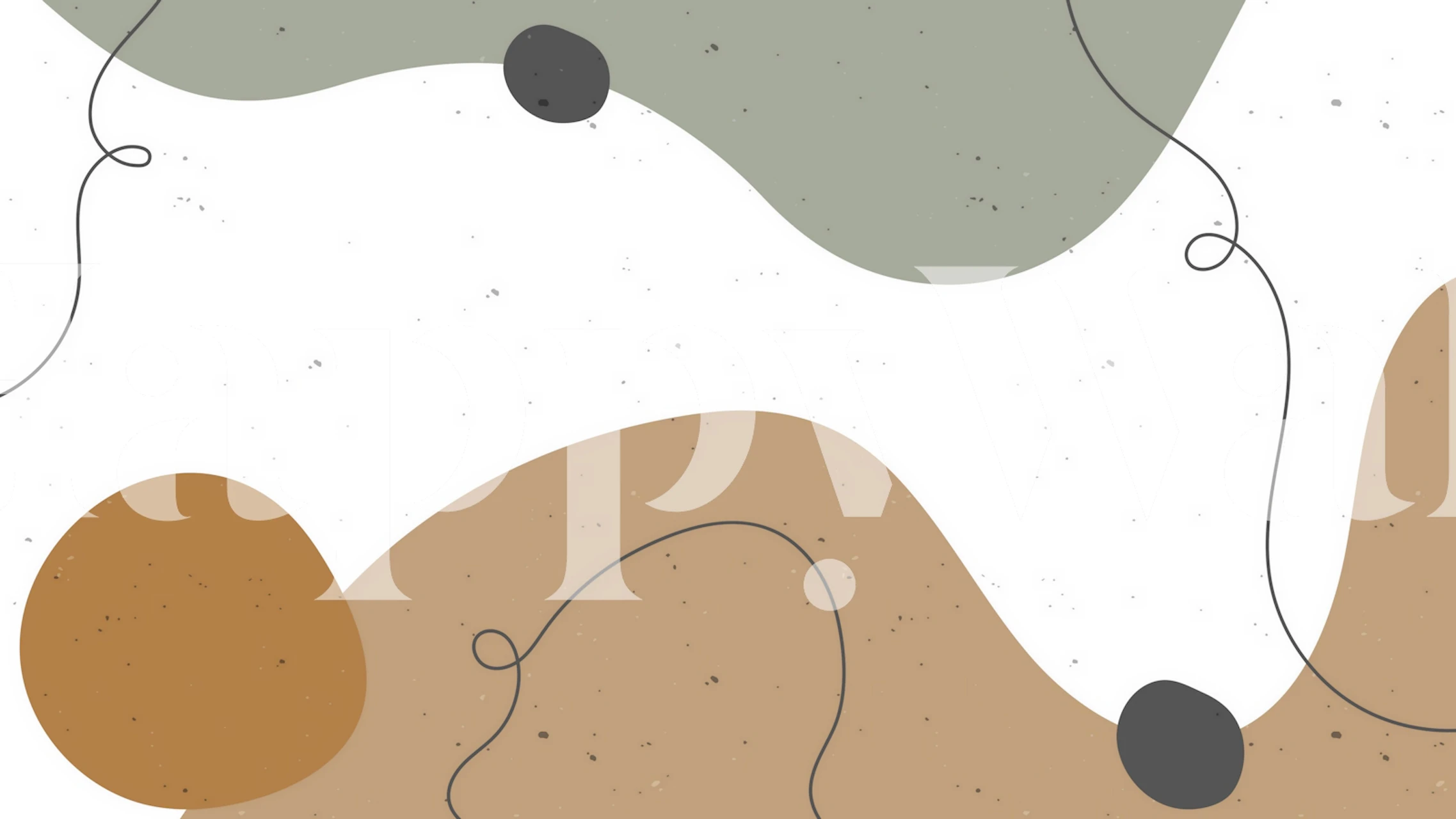 Abstract organic shapes in pastel colors beige, green, and brown wallpaper