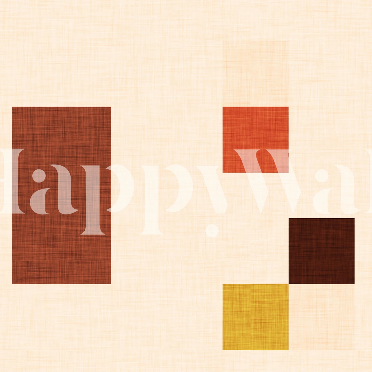 Brown geometric shapes on a beige background wallpaper