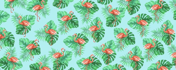 Tropical pattern flamingos II