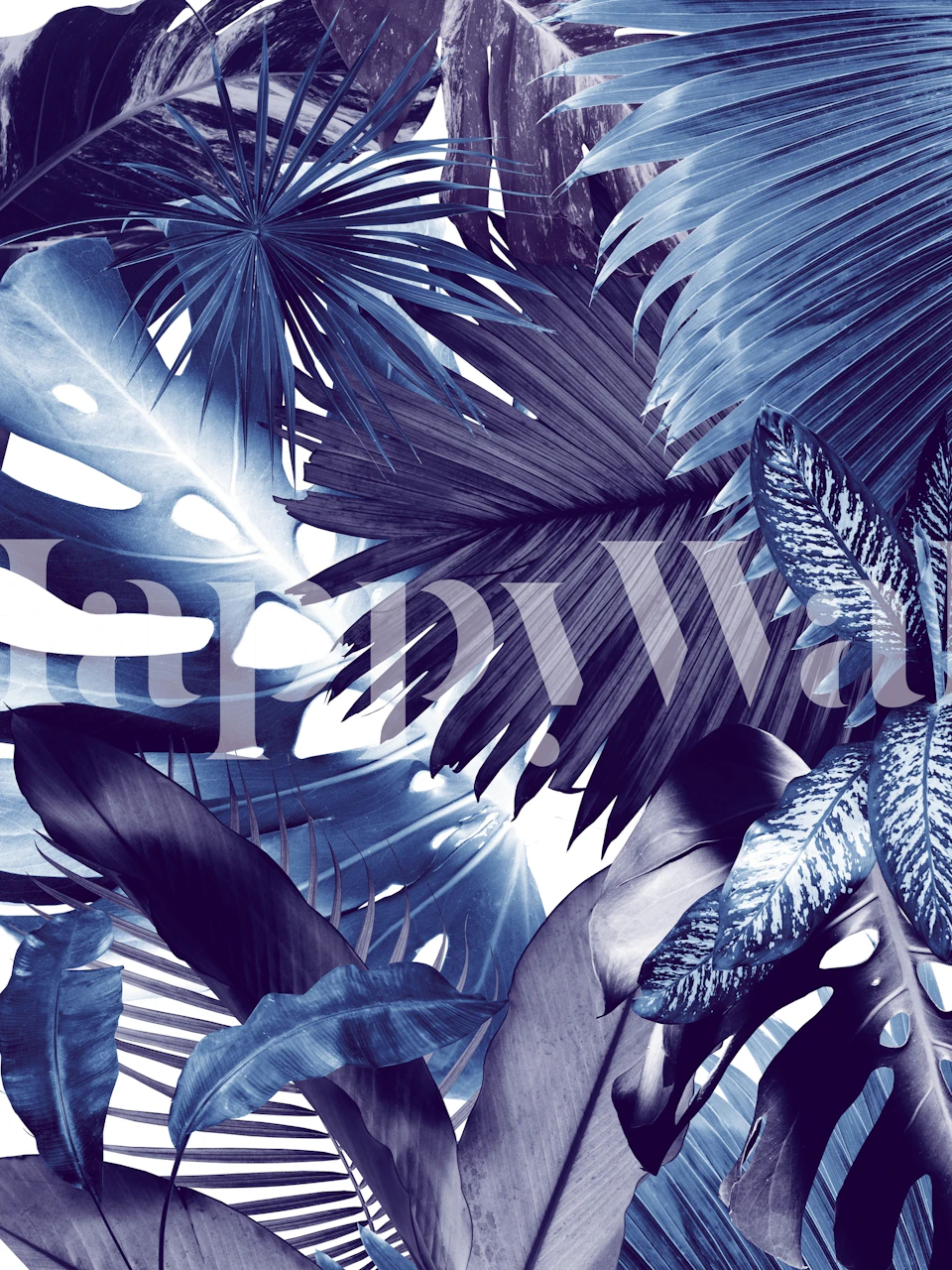 Jungle leaves wallpaper in a modern room