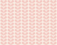 Light Pink Mid Century Leaves behang