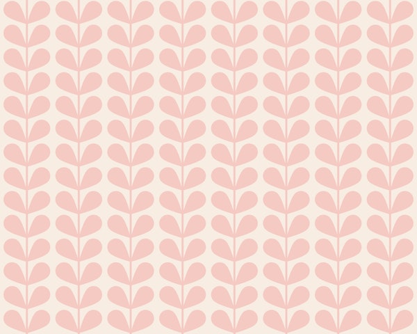 Light Pink Mid Century Leaves