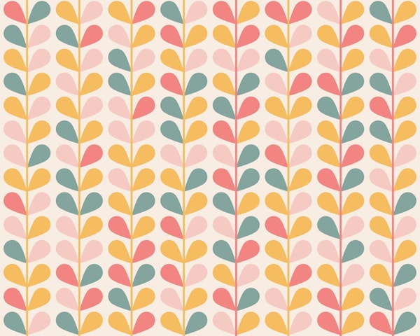 Colorful Mid Century Leaves