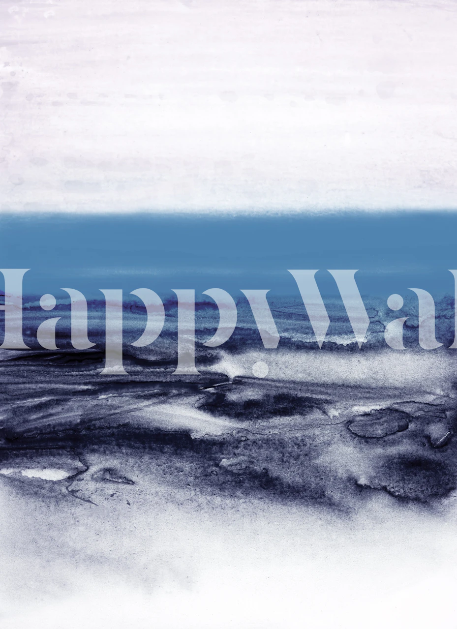 Aquarel landschap behang in een kamer