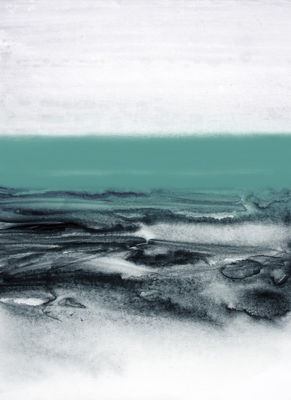 watercolor landscape - green