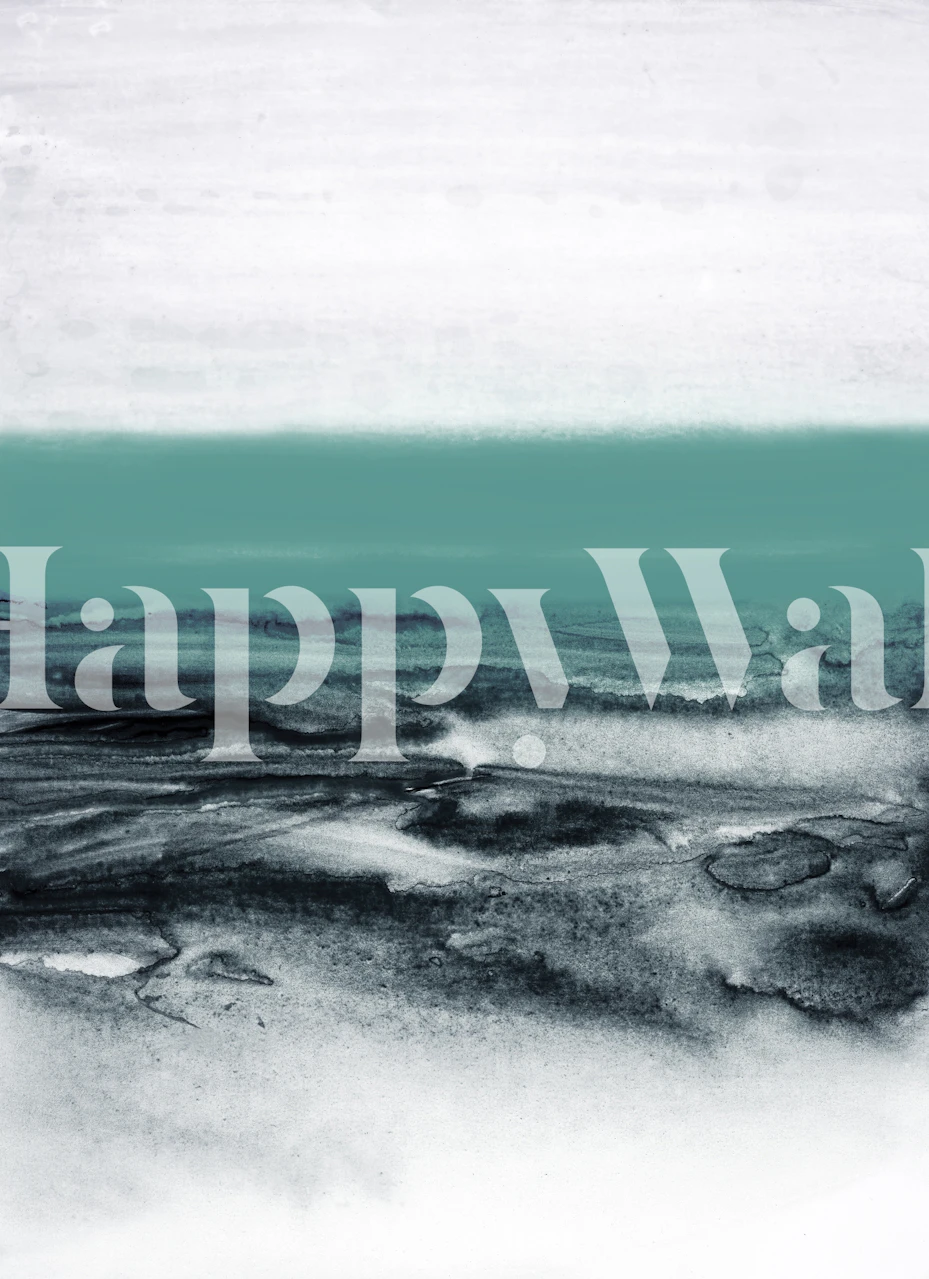 Watercolor landscape in green wallpaper