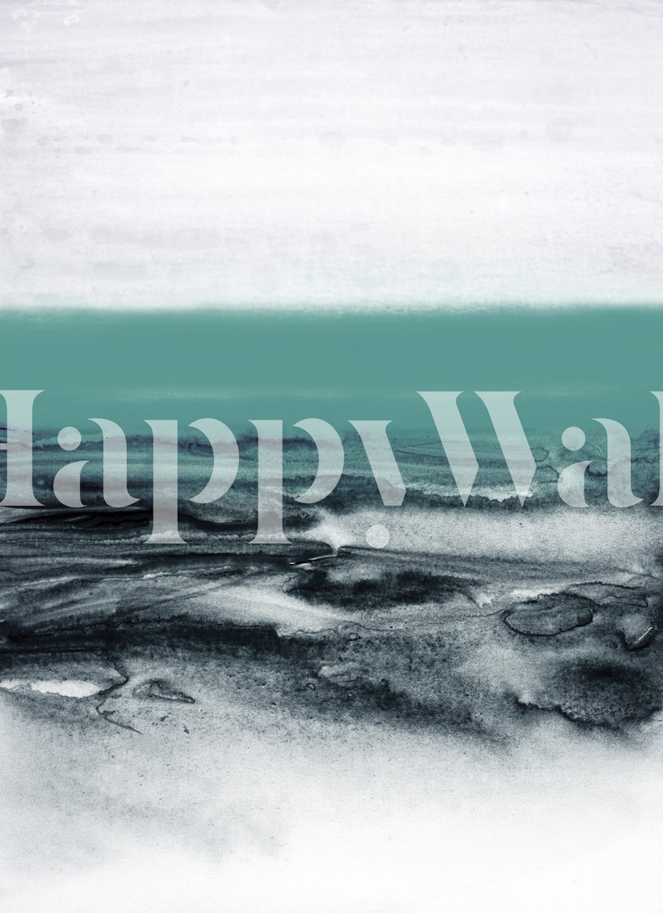 Watercolor landscape in green wallpaper