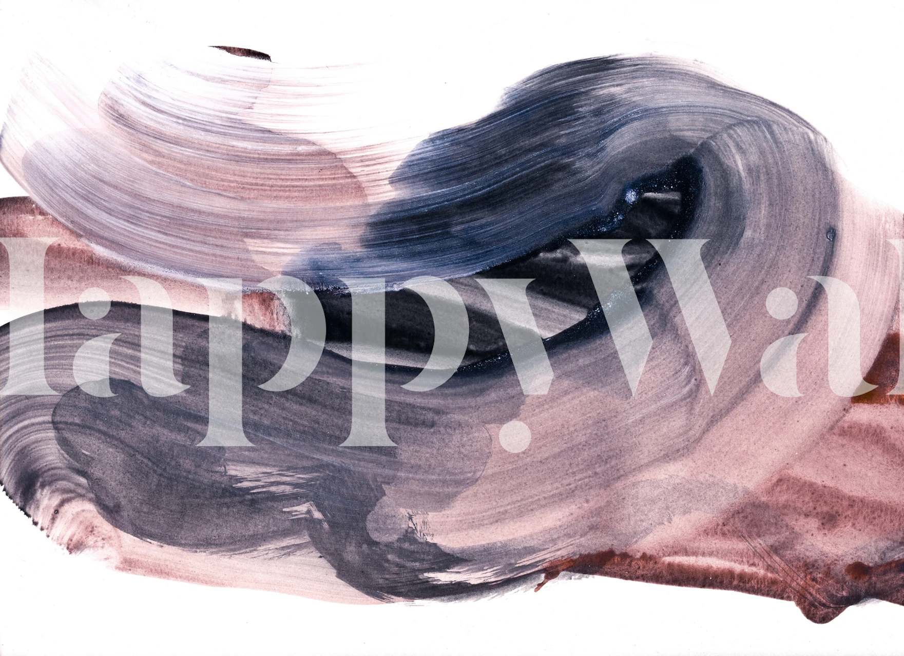 Abstraktní nástěnná malba se směsí pastelových a hlubokých tónů v plynulých tahech