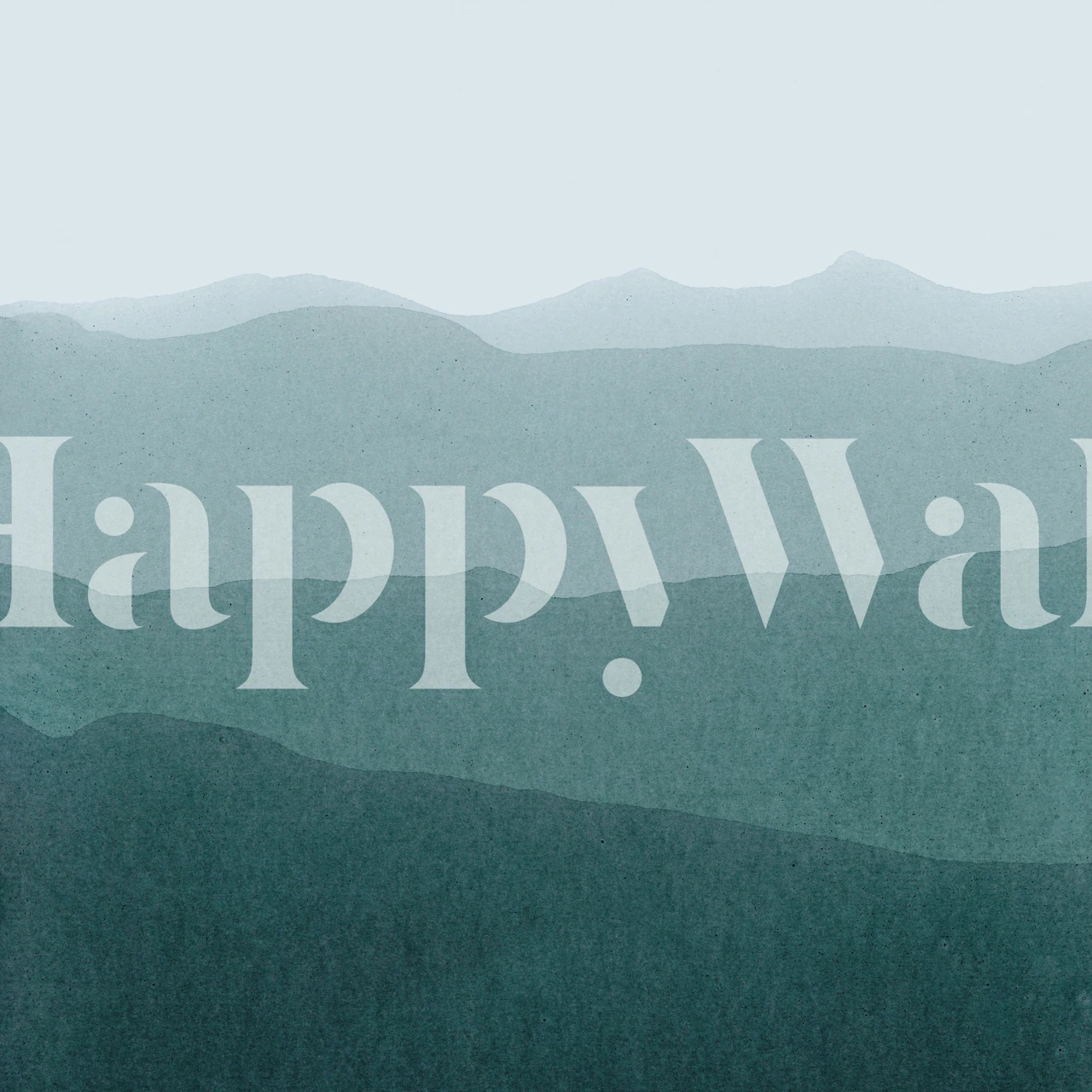 Soothing sage green gradient mountainscape wall mural